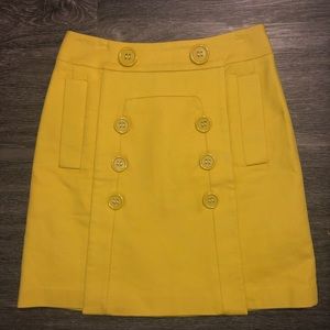 BCBG Yellow Buttoned Skirt